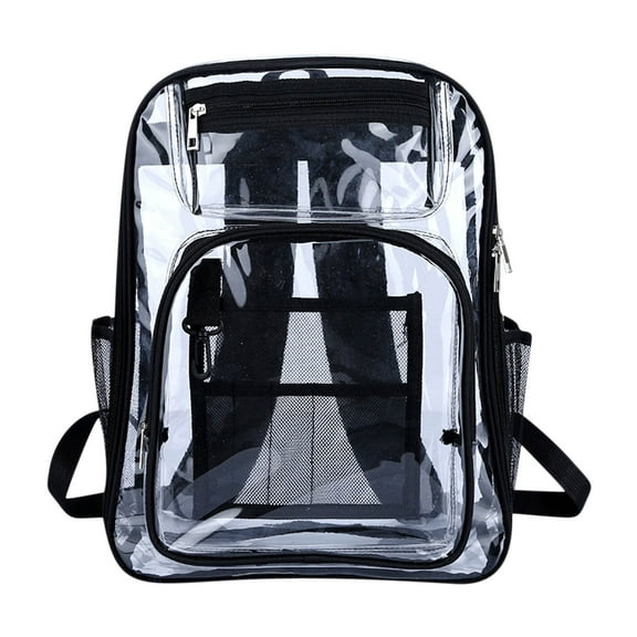 TACILIP Storage Bag, Heavy Duty Clear Backpack with Large Laptop Compartment, Plastic Bookbags for School, Stadium,Security, Sporting, Organizer