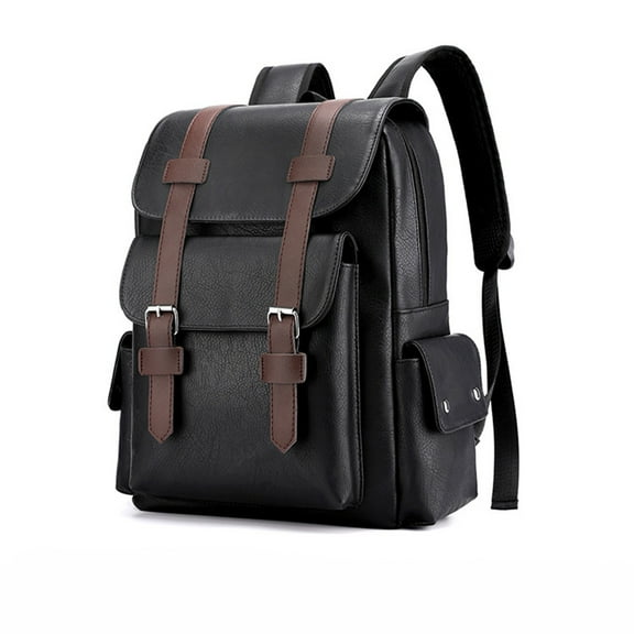 TACILIP Storage Bag, Leather Laptop Backpack for Men, Work Business Travel Office Backpack College Bookbag, Casual Computer Backpack Fits Notebook 15.6 Inch, Organizer