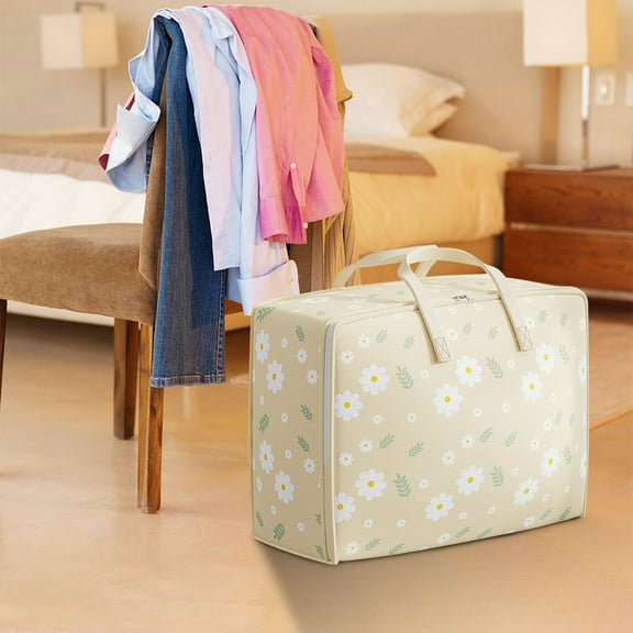 Storage Bag For Clothes under $5! Cagogo Large Capacity Storage Bags for Clothes and Blankets, Zippered Fabric Organizer with Handles, Foldable Storage Container for Seasonal Clothing, Moving,