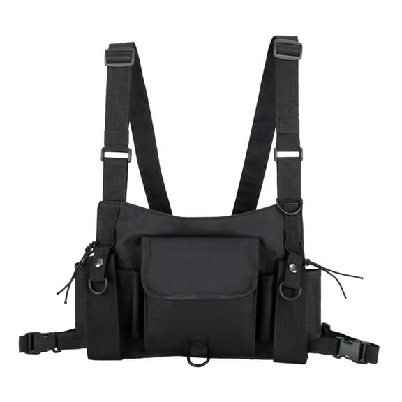 Storage Bag, Furenl Croogo Chest-Mounted Walkie Talkie Vest Two-Handed Two-Way Radio Front Bag Hip Hop/Sling Bag, 1*Bomb Belt