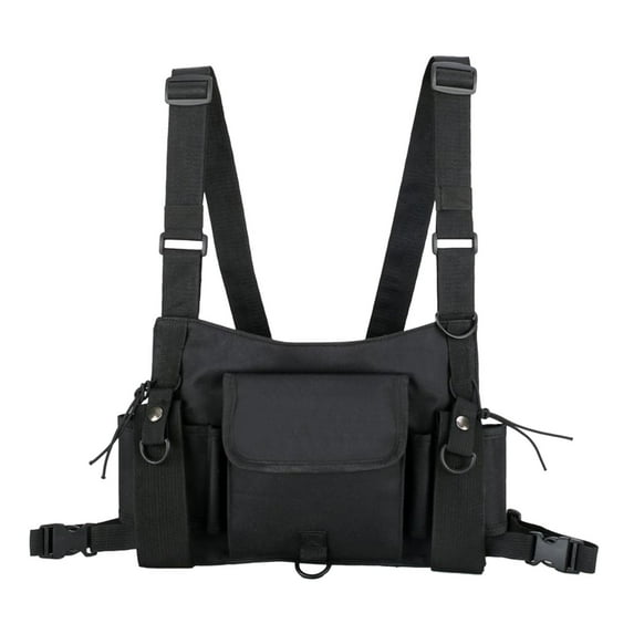 Storage Bag, Furenl Croogo Chest-Mounted Walkie Talkie Vest Two-Handed Two-Way Radio Front Bag Hip Hop/Sling Bag, 1*Bomb Belt