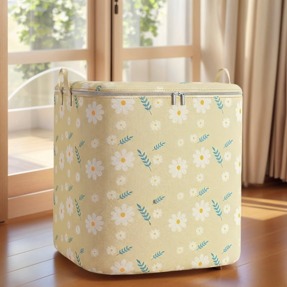 Storage Bag Large Capacity Clothes Storage Bag Closet Storage Organizer Foldable Home Storage Bag with Zipper and Carry Handles for Household Organization