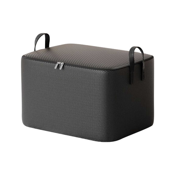 Storage Bag Organizer, Woven Zipper Storage Container for Quilts Clothing and Toys, Portable Foldable Closet Organizer with Reinforced Handles