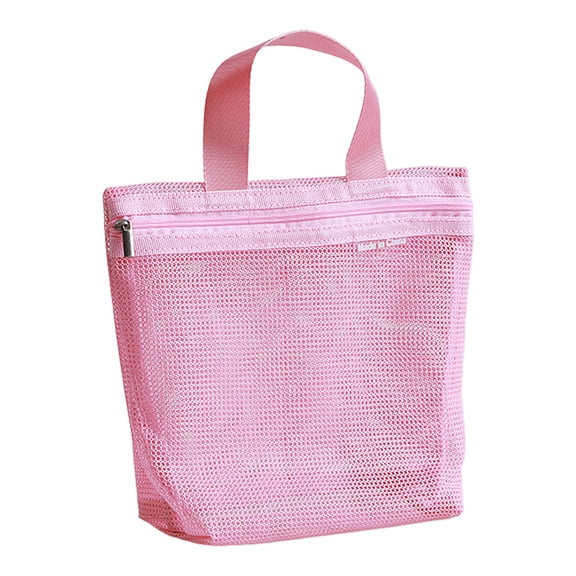 Storage Bag Portable Mesh Shower Caddy Zipper Closure Portable Toiletry Caddy Quick Dry Nylon Shower Bag