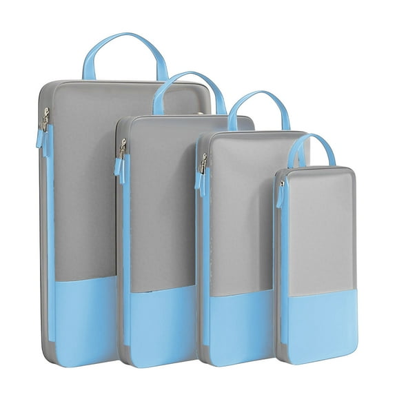 Storage Bag Set of 4-Piece, Travel Compression Packing Cubes Sets, Lightweight Mesh Organizers for Home/Vacations