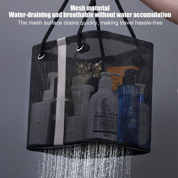 Storage Bag Toilet Bag Metal Frame Polyester Material Shower Handle Basket Bath Bag