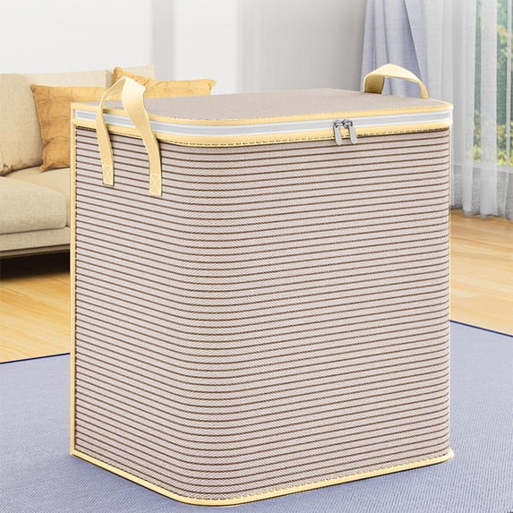 Storage Bag Tote Organizer, Heavy Duty Reinforced Handles, Double Zipper Top Opening, Collapsible Space Saving Design, Waterproof Fabric for Travel Moving, Topliu