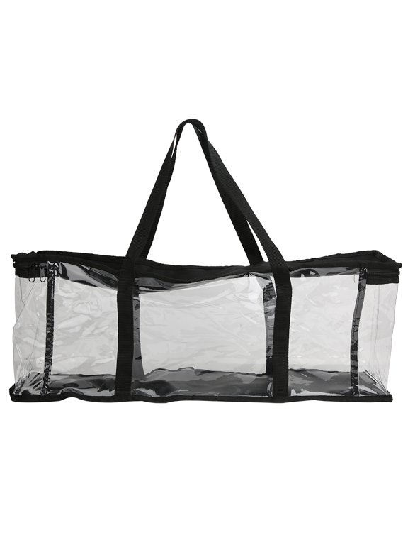 Storage Bag Transparent Large Capacity Portable Carrying Bag for CD Book Collection ( 25x21x3cm/9.84x8.27x1.18in)