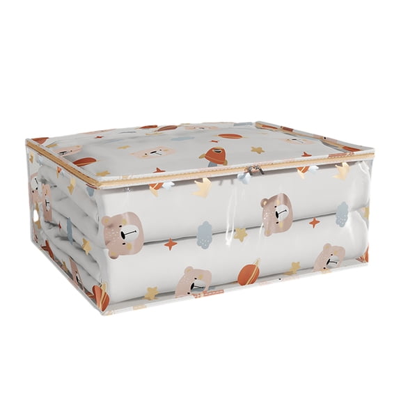 Storage Bag, Zippered Organizer, Oversized Blanket Pillow Clothes Storage, Clear Plastic Durable Transparent Under Bed Space Saver