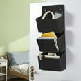 thumbnail image 1 of Storage Bag under $5! CQCYD Door Hanging Storage Bag, 3-Layer Wall Mount Organizer, Closet Hanging Pouch for Sundries, Small Items, Dormitory Use, 1 of 6