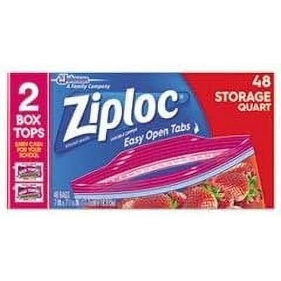 Ziploc Food Storage Bags 1 Qt - Value Pack - 48 Count