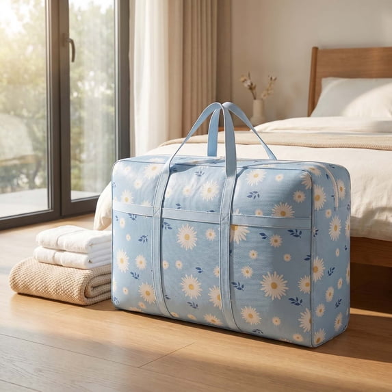 Storage Bags 4 Pack Large Quilt Blanket Organizer with Zipper Closet,S