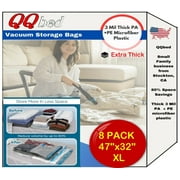 QQbed 8 PACK Vacuum Storage Bags, Airtight Space Saver, EXTRA LARGE to Organize Clothes Bedding