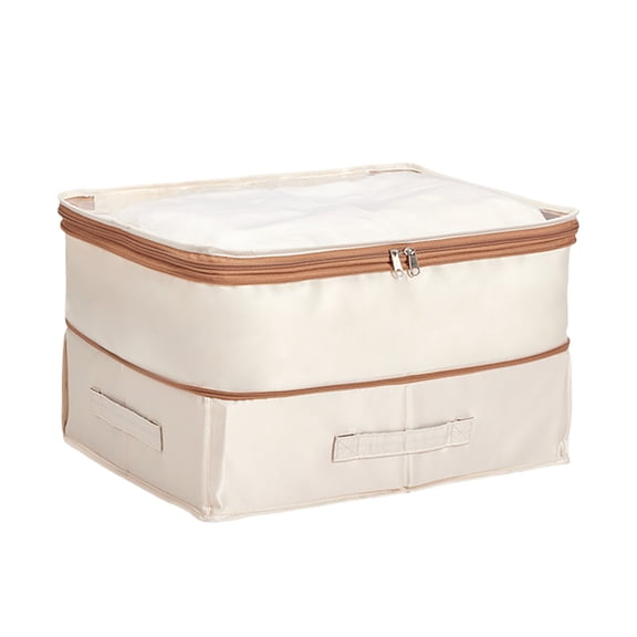 Storage Bags for Clothes with Zipper Large Capacity Dustproof Moistureproof, Reinforced Handle Storage for Sweaters Bedding Blankets, Stackable Closet Organizers No Vacuum Needed 17x13.4x10.6 Inch