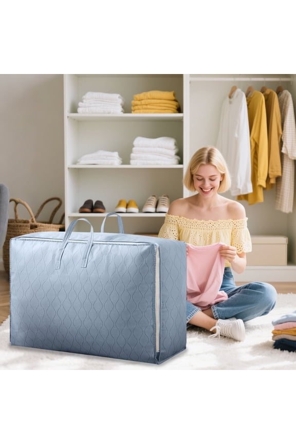 Storage Bags, Huge Moving Bags Heavy Duty with Zipper and Handles, Big Foldable Duffle Bag for Travel, Storage Totes Moving Boxes Packing Bags