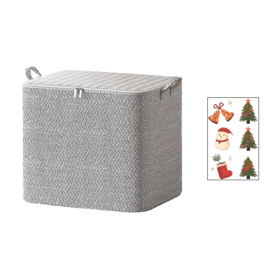 Storage Bags for Moving and Travel, 2-Pack Large Capacity Zippered Non-Woven Organizer with Handles, Foldable for Clothes, Quilts, Blankets and Seasonal Storage