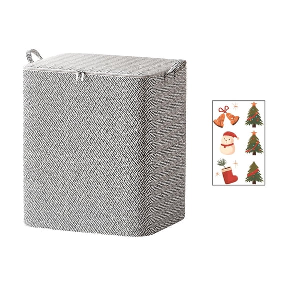 Storage Bags for Moving and Travel, 2-Pack Large Capacity Zippered Non-Woven Organizer with Handles, Foldable for Clothes, Quilts, Blankets and Seasonal Storage