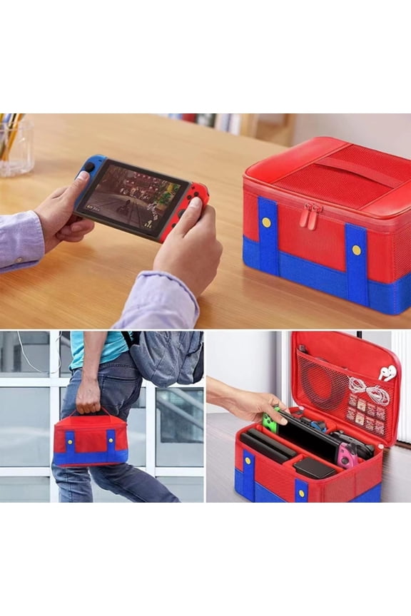 Storage Bags, Portable Soft Shell Waterproof Protective Storage Travel Carrying Case Messenger Bag Oxford for Switch/ OLED/ Lite, Carry Case for Switch Accessories, Red