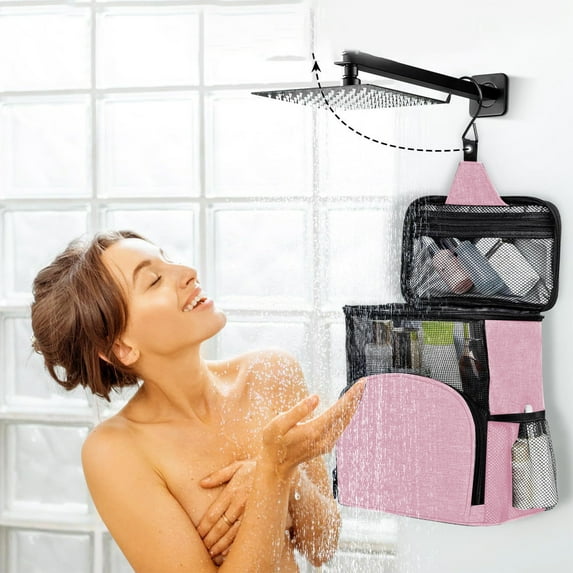 Storage Bags Storage Organizer Large Mesh Toiletry Bag, Hanging Travel Cosmetic Organizer, Waterproof Makeup Bag for Shampoo, Bathroom Essentials, Beach, Pool