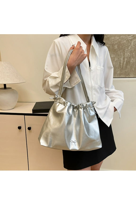 Storage Bags Storage Organizer Large Tote Bag for Women, PU Leather Shoulder Handbag, Spacious Work Travel Purse, Fashionable Casual Messenger Bag