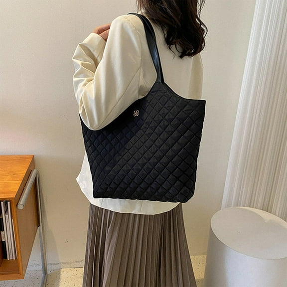 Storage Bags Storage Organizer Large Tote Shoulder Bag for Women, Polyester Messenger Bag, Spacious Handbag for Work, Travel, Beach, Shopping, Fashion