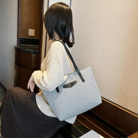 Storage Bags Storage Organizer Large Women's Shoulder Bag, Fashion Tote Handbag with Multiple Pockets, Spacious Work Bag, Casual Messenger Purse for Office, Travel, Shopping, Beach, Daily Use