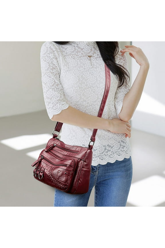 Storage Bags Storage Organizer Women's Shoulder Bag, PU Leather Tote Purse, Large Capacity Crossbody Bag for Work, Travel, Shopping, Fashion Handbag with Multi Pocket, Gift