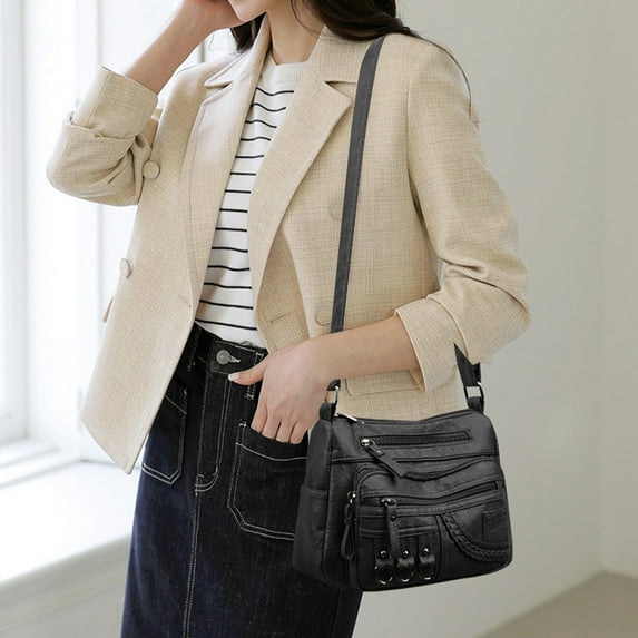 Storage Bags Storage Organizer Women's Shoulder Bag, PU Leather Tote Purse, Large Capacity Crossbody Bag for Work, Travel, Shopping, Fashion Handbag with Multi Pocket, Gift