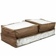 thumbnail image 1 of Storage Bags Under the Bed See Through Window Brown Linen Design- 3 Pieces, 1 of 2