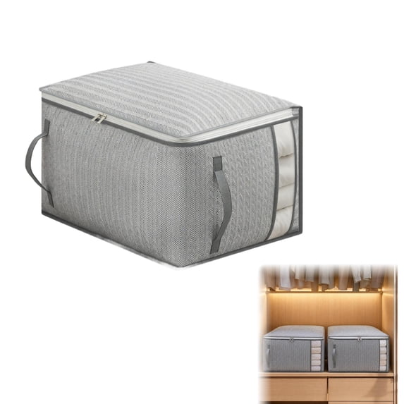 Storage Bags with Zipper & Clear Window,Fabric Clothes Organizer Bins ...