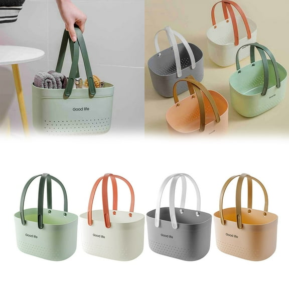 Storage Basket*1 Lastic Storage Basket With Handle Portable Shower Caddy Tote Organizer Basket for Bathroom Kitchen Dorm Room Bedroom Home Textile Storage