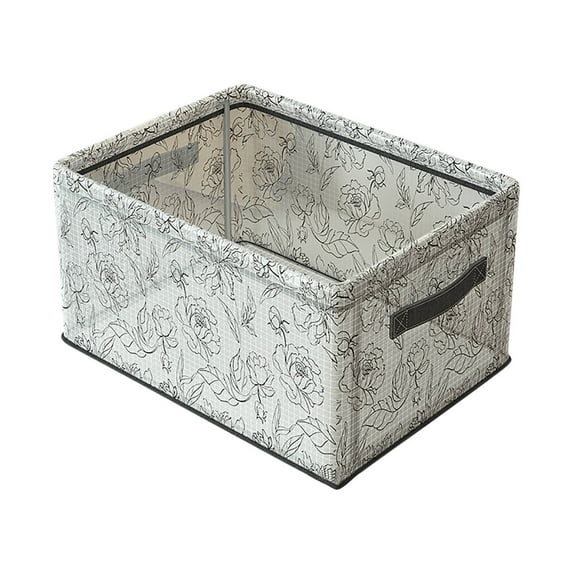 Storage Basket 1-Pack,Foldable Open Storage Bins,Storage Boxes with Handles,Fabric Storage Containers 16x12x8in,Book Storage Basket,Desktop Cosmetics Storage Box,Snack Storage Box