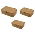 thumbnail image 1 of Storage Basket 3-Piece Set * 1 3Pcs Wicker Storage Basket Woven Rattan Storage with Lids Laundry Baskets Woven Baskets for Shelves Stackable Storage, 1 of 2