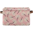 thumbnail image 1 of Storage Basket Berries Pink Foldable Canvas Laundry Baskets Bin Waterproof Inner Layer with Sturdy Handles for Toy Nursery Blanket Clothes 1 Pack Home Decor, 1 of 7