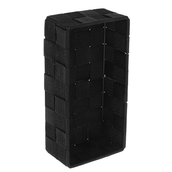 Storage Basket Bins with Lids Dish Towels Bathtub Tray Black