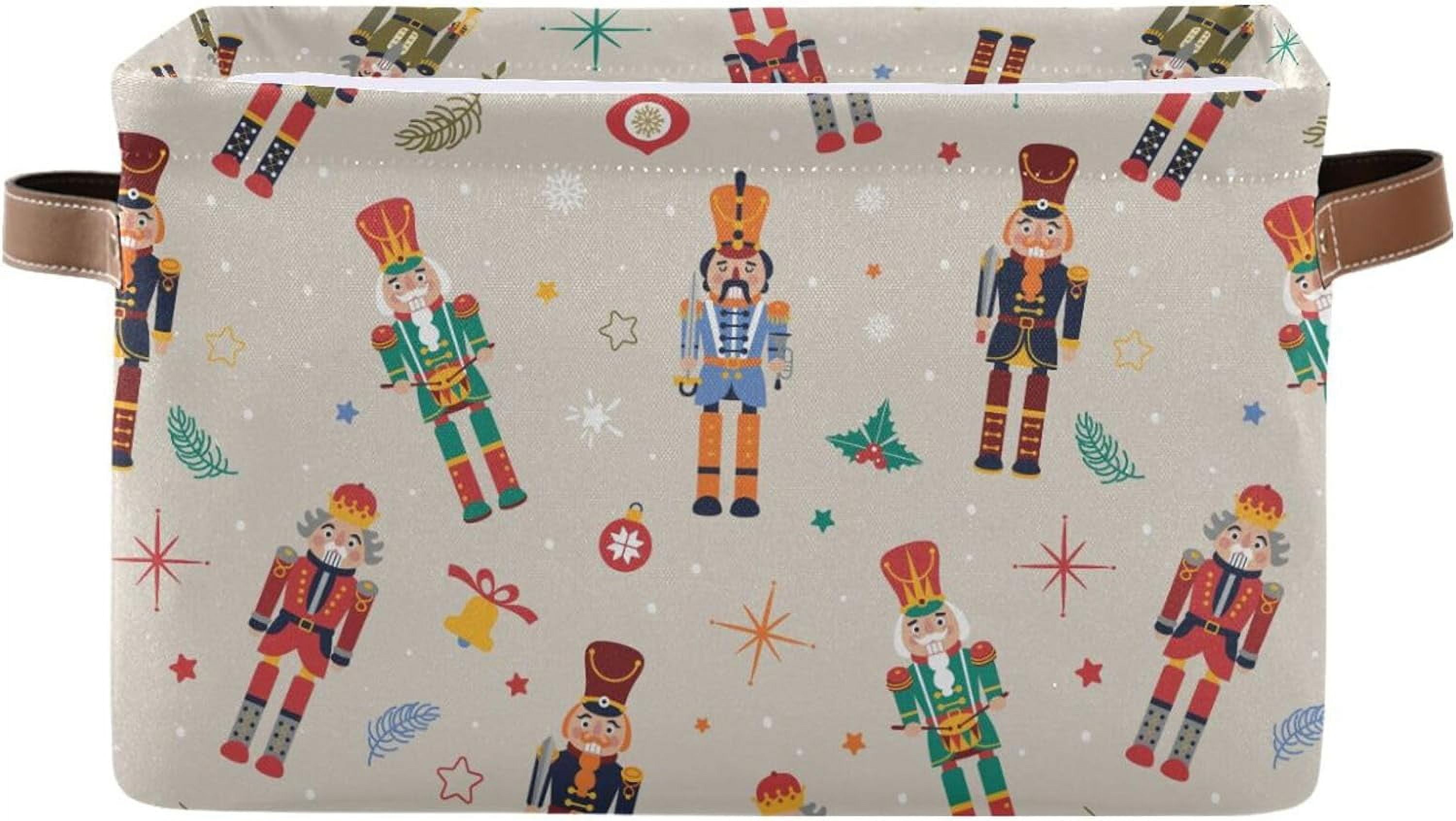 Storage Basket Christmas Nutcrackers Foldable Canvas Laundry Baskets