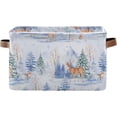 thumbnail image 1 of Storage Basket Christmas Snow Deer Foldable Canvas Laundry Baskets Bin Waterproof Inner Layer with Sturdy Handles for Toy Nursery Blanket Clothes 1 Pack, 1 of 7