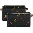 thumbnail image 1 of Storage Basket Colorful Question Mark Foldable Canvas Laundry Baskets Bin Waterproof Inner Layer with Sturdy Handles for Toy Nursery Blanket Clothes 2 Pack, 1 of 7