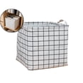thumbnail image 1 of Storage Basket Cotton and Linen Fabric Mini Storage Cube Storage Basket with Handles for Shelves & Desks(White), 1 of 4
