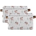 thumbnail image 1 of Storage Basket Cute Squirrel Foldable Canvas Laundry Baskets Bin Waterproof Inner Layer with Sturdy Handles for Toy Nursery Blanket Clothes 2 Pack, 1 of 7