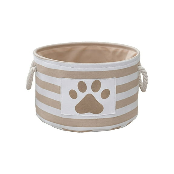 Storage Basket Fabric Material Foldable Storage Basket Home Clothing Toys Miscellaneous Storage Basket, 8 x 13 Inches Beige