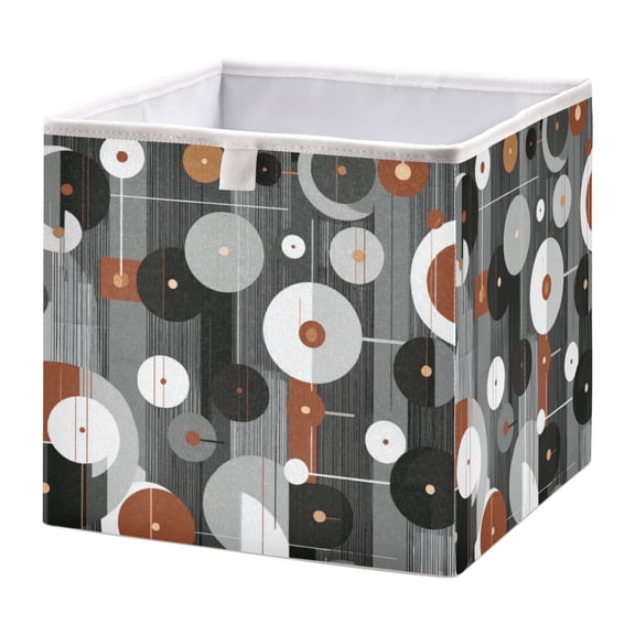 Storage Basket Foldable Easy to Clean Durable with Hollow Support Plate with Handle 11.02x11.02x11.02in Cd Pattern