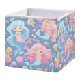 thumbnail image 1 of Storage Basket Foldable Open Organizers for Clothes Toys Books11.02x11.02x11.02in Cute Little Mermaids, 1 of 8
