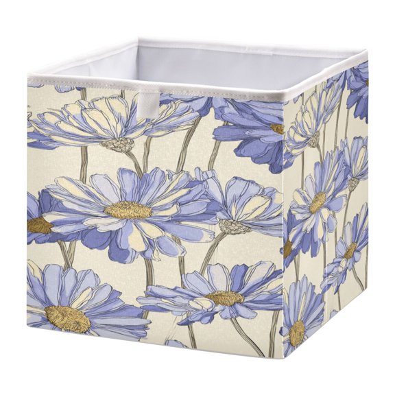 Storage Basket Foldable Open Organizers for Clothes Toys Books11.02x11.02x11.02in Lavender Daisies