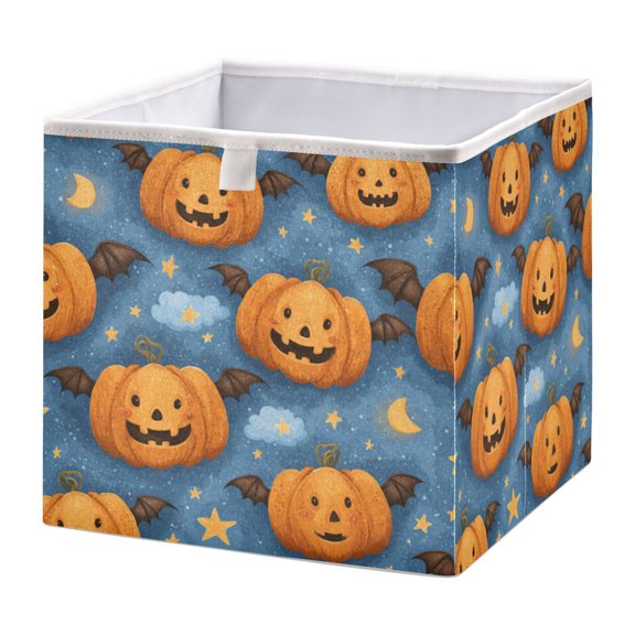 Storage Basket Foldable Open Organizers for Clothes Toys Books11.02x11.02x11.02in Spooky Evil Pumpkin Designs