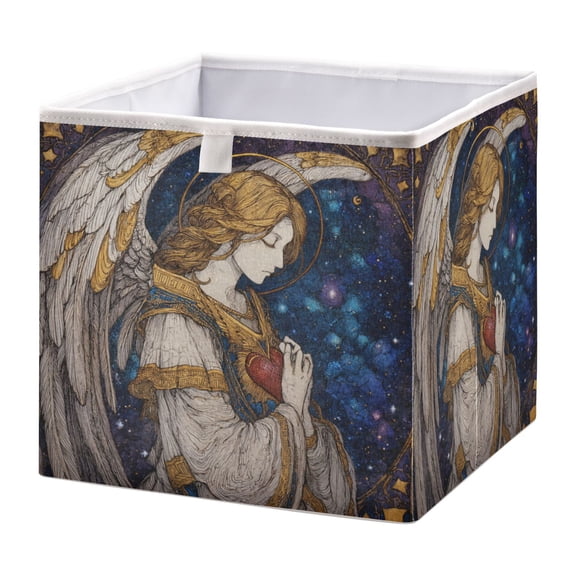 Storage Basket Foldable Open Organizers for Clothes Toys Books15.75x10.63x6.96in Archangel's Prayer