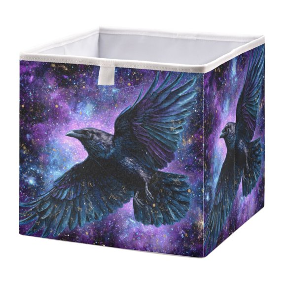 Storage Basket Foldable Open Organizers for Clothes Toys Books15.75x10.63x6.96in Black Raven