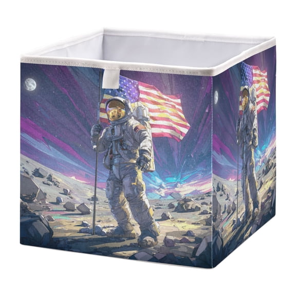 Storage Basket Foldable Open Organizers for Clothes Toys Books15.75x10.63x6.96in Outer Space Landing