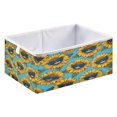 thumbnail image 1 of Storage Basket Foldable Open Organizers for Clothes Toys Books15.75x10.63x6.96in Sunglasses Smiley Sunflowers, 1 of 8