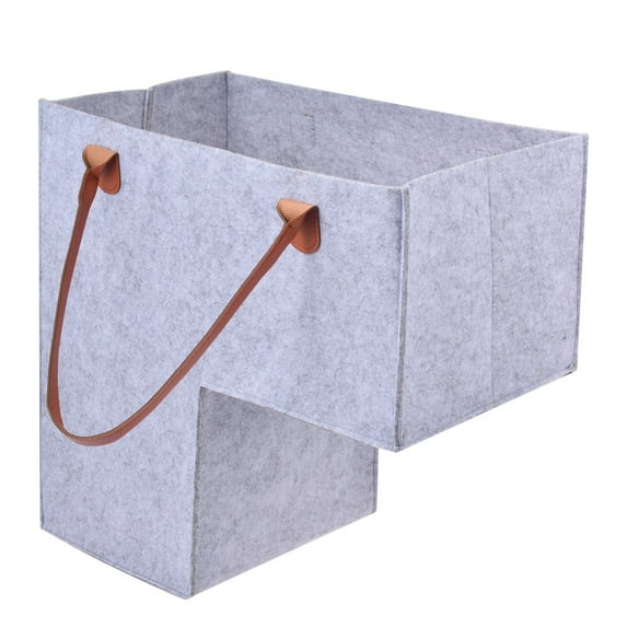 Storage Basket Foldable With Synthetic Leather Handle Staircase Organizer For Laundry Toys And Stair Storage Space Saving Organizer Baskets Storage Baskets For Organizing